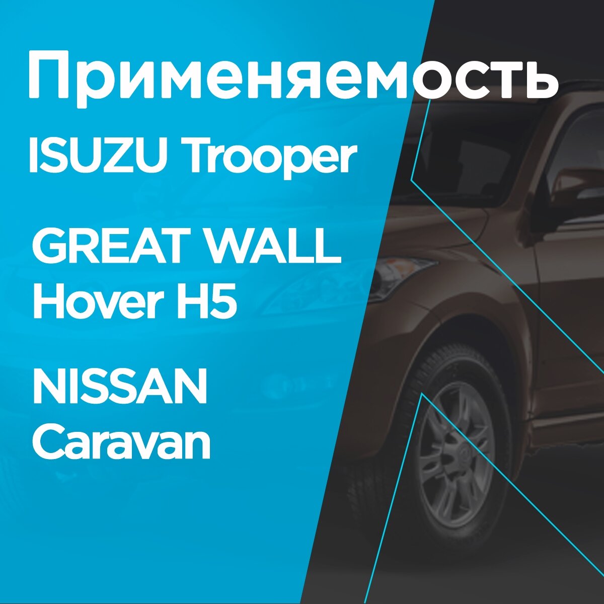 Комплект газомасляных задних амортизаторов GREAT WALL Hover H5, ISUZU Trooper, NISSAN Caravan — фото 1