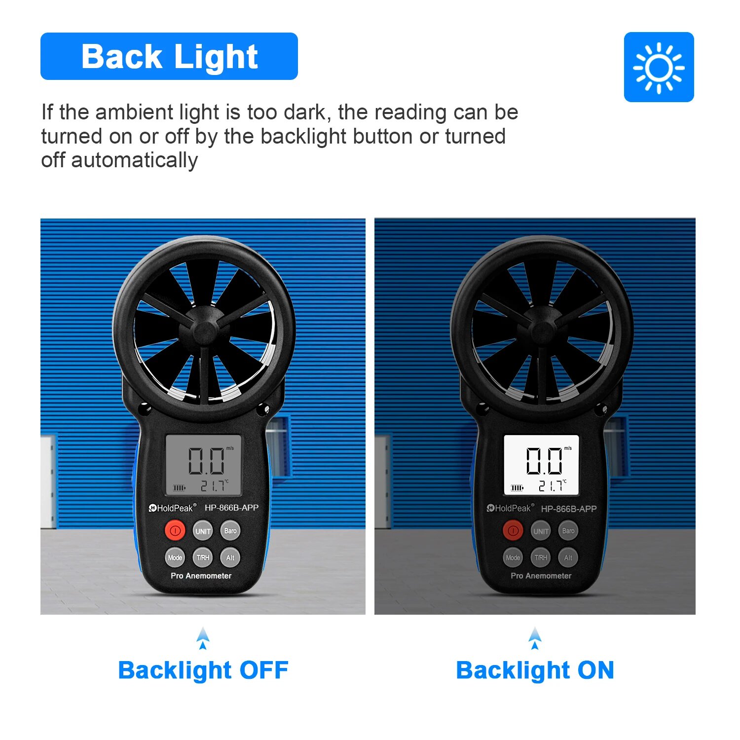 Изображение Цифровой анемометр HoldPeak HP-866B-APP