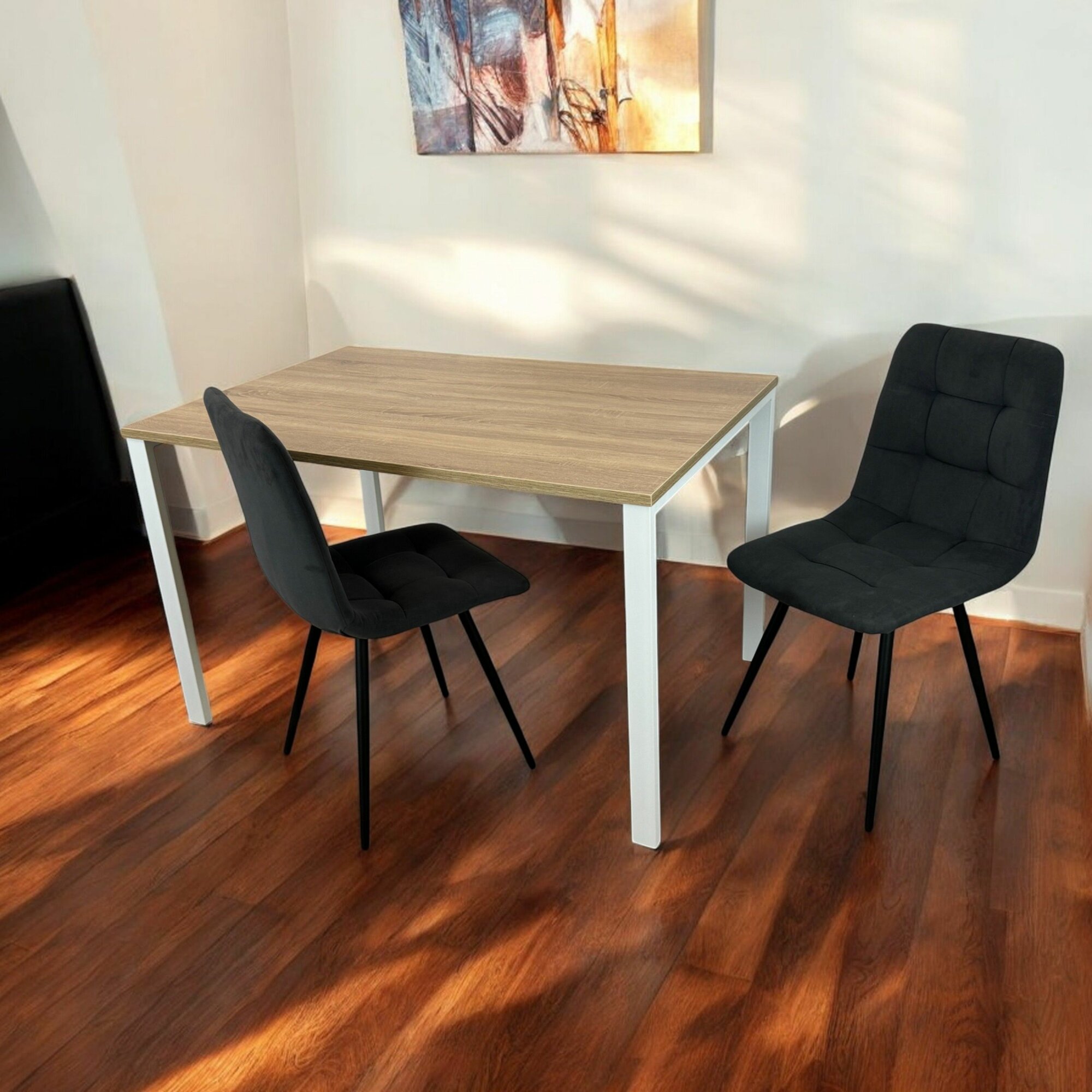 Стол обеденный/ Практик, 110*70 см, цвет столешницы Дуб Сонома, Ножки белые.