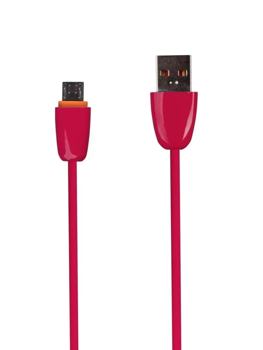 Кабель micro usb для зарядки телефона Android цвет красный 1 метр