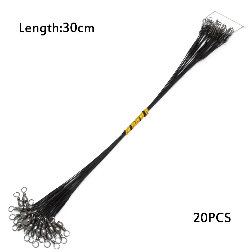 LEOSPORT Стальная рыболовная леска 15-30 см 20 шт Черный Black 300mm 20PCS