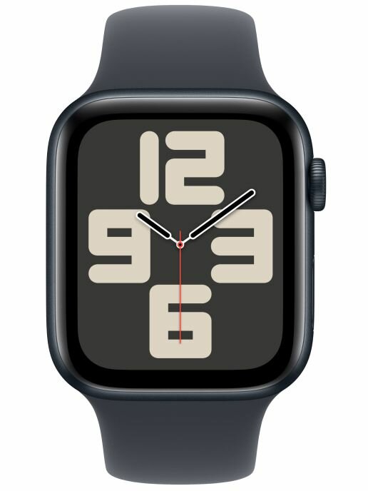 Apple Watch SE 2024, 44 мм, корпус из алюминия цвета полуночный черный, M/L — фото 1
