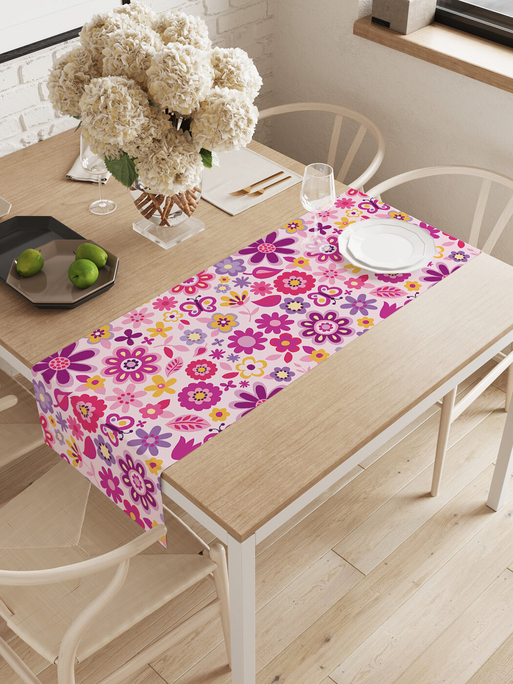 Декоративная водоотталкивающая дорожка для сервировки кухонная 145х40 