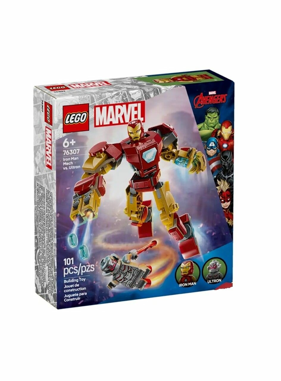 Конструктор LEGO MARVEL 76307 Super Heroes Iron Man Mech vs. Ultron Робот Железного Человека против Альтрона 101 деталь — фото 1