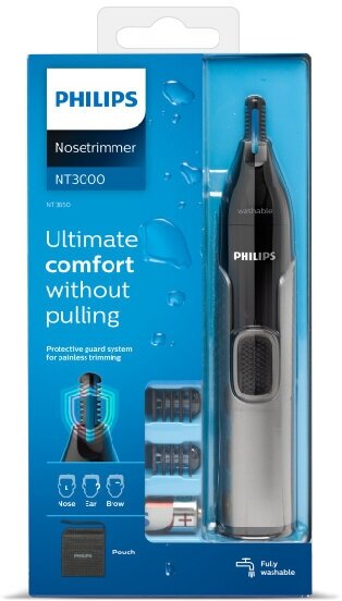 Триммер Philips NT3650/16, для бороды, усов и стрижки бровей, влагозащитный, нержавеющая сталь — фото 1