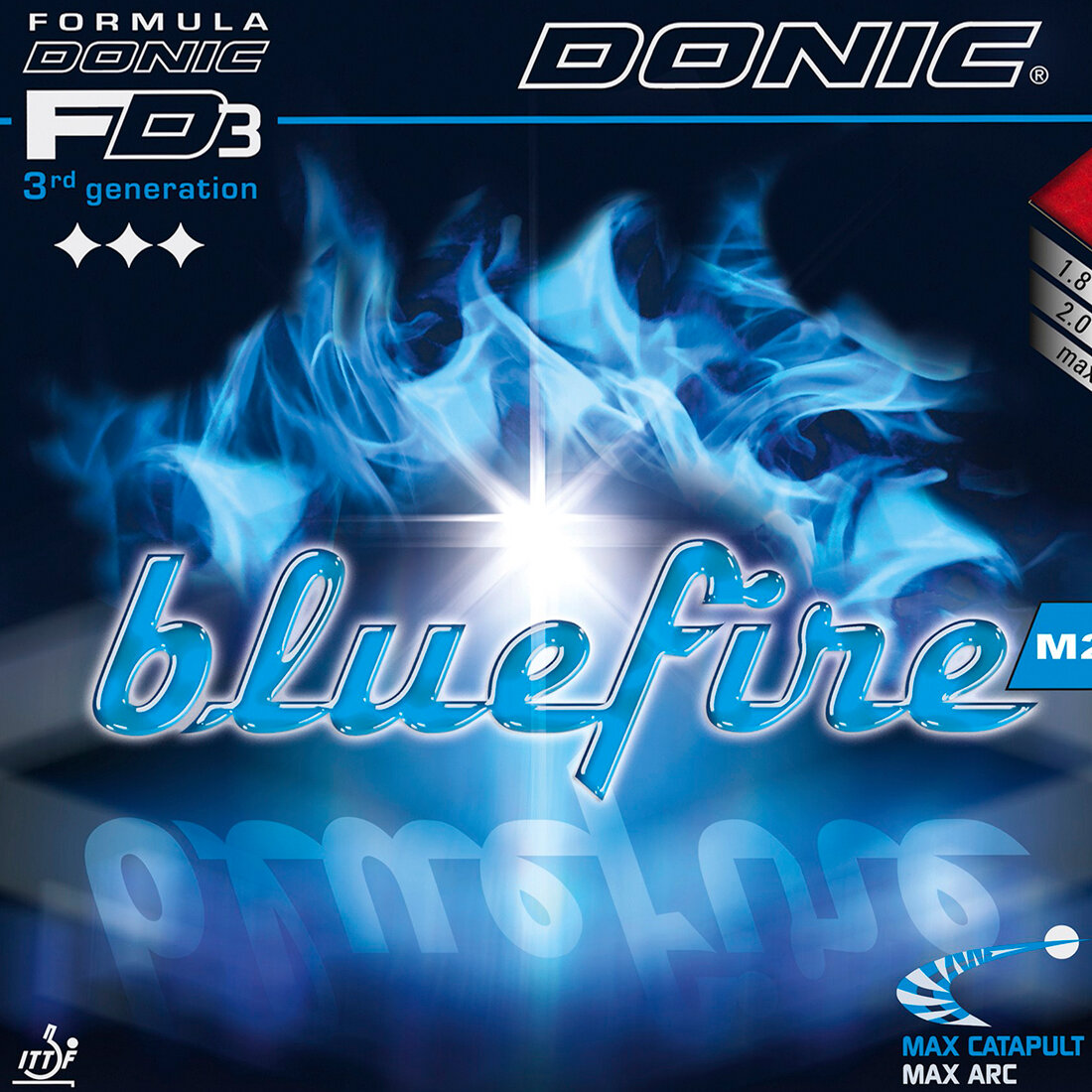 Накладка для ракетки настольного тенниса DONIC Bluefire M2 (Красный, Max)