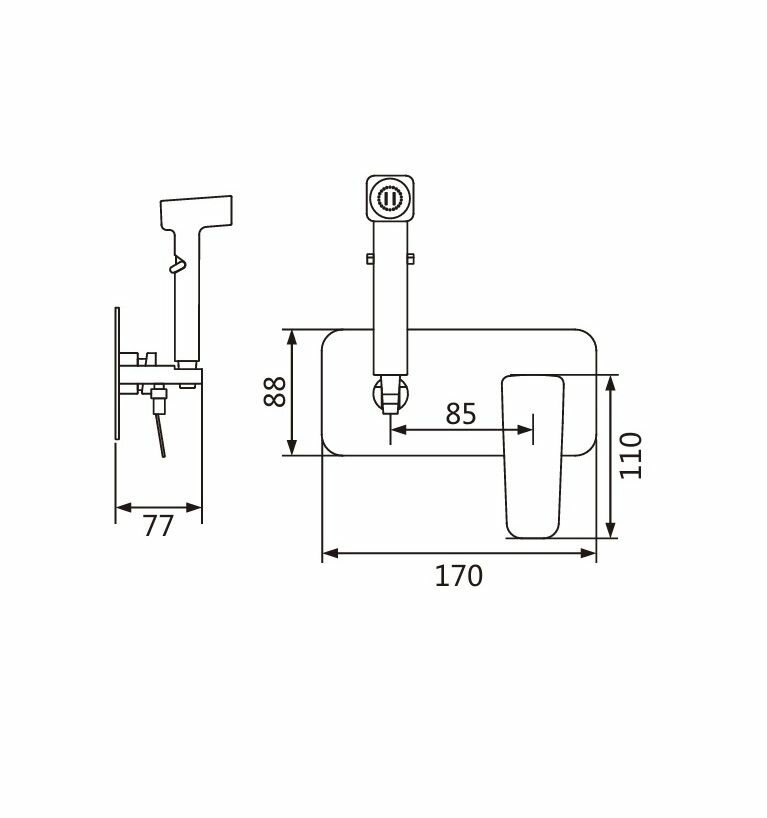 Смеситель с гигиеническим душем Shevanik S9905T — фото 1