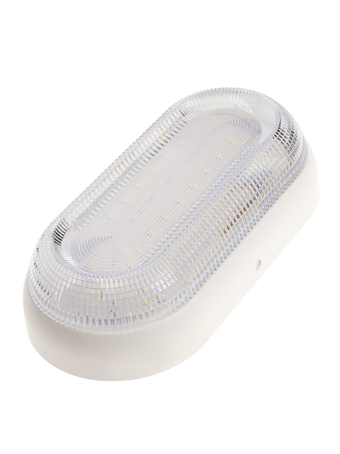 Светильник светодиодный герметичный, 18 Вт, IP54, 6500К, 220 В, овал, белый