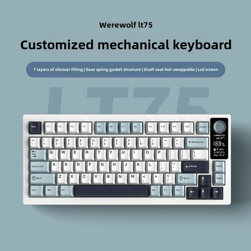 Игровая клавиатура Langtu LT75 Беспроводная клавиатура Langtu LT75 Bluetooth с трехрежимным подключением индивидуальная офисная высококачественная 6255₽