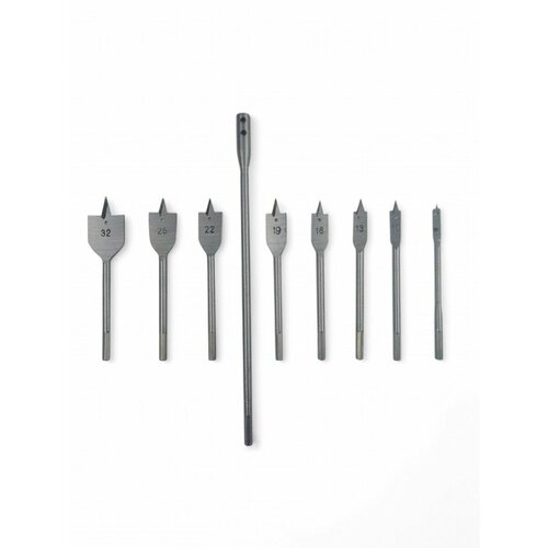 Набор сверл Run Energy по дереву перовых 8 шт. 6-32 мм с удлинителем 300 мм