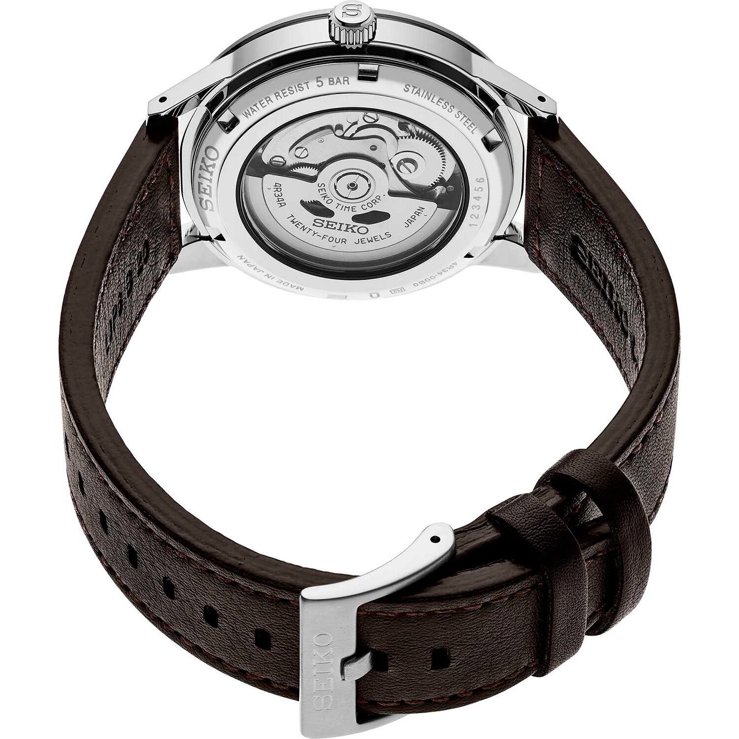 Наручные часы SEIKO, серебряный, коричневый, золотой — фото 1