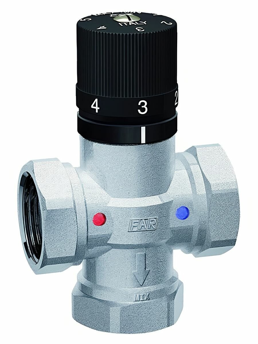 Трехходовой смесительный клапан термостатический FAR TermoFAR 3950 12 муфтовый (ВР), Ду 15 (1/2"), K