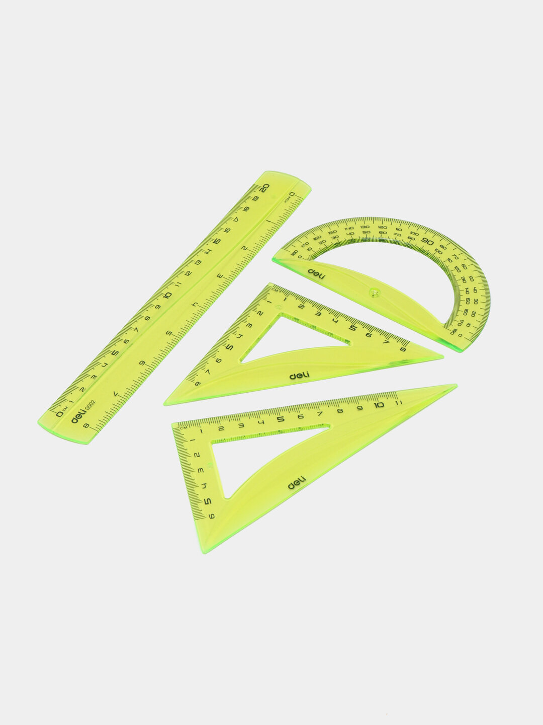 Чертежные инструменты, Линейки, Deli 00402 Pioneer 4 шт, (Желтый)
