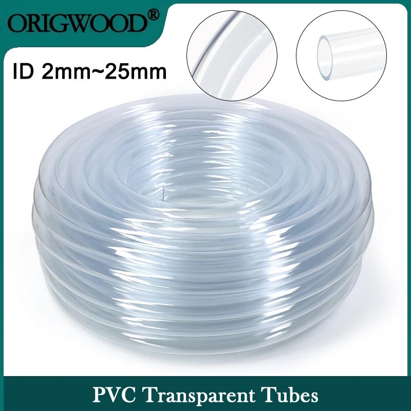 Прозрачные ПВХ шланги 2-25 мм, Transparent, ID 6mm x OD 8mm, 2 meters