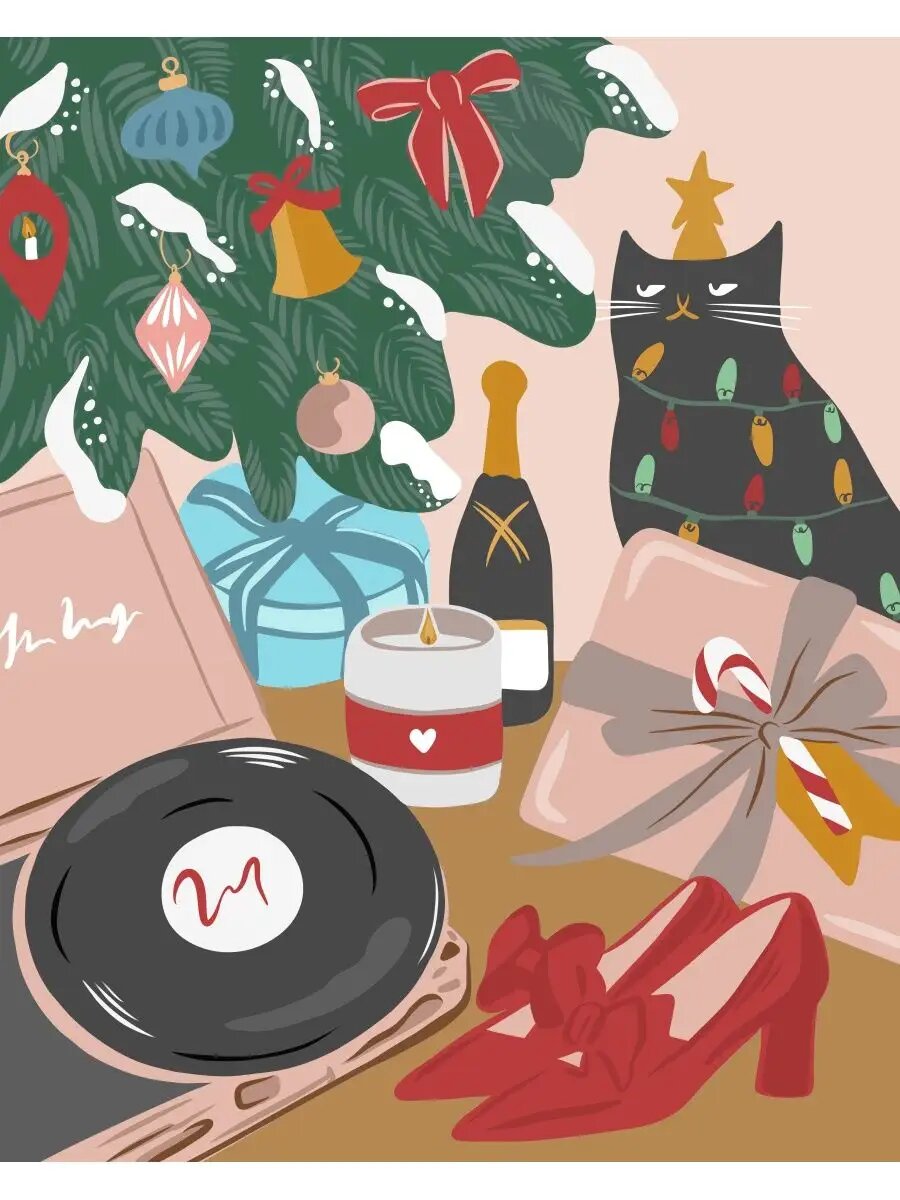 Новогодние картины по номерам абстракция Leonardo Daivinchik 