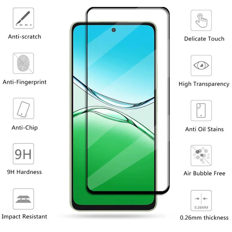 Полное стекло для OPPO A5 Pro, закаленное стекло для OPPO A5 Pro, защитное стекло для экрана HD, защитная пленка для объектива телефона OPPO A5 Pro, 3 Glass and 3 Lens, For OPPO A5 Pro — фото 1