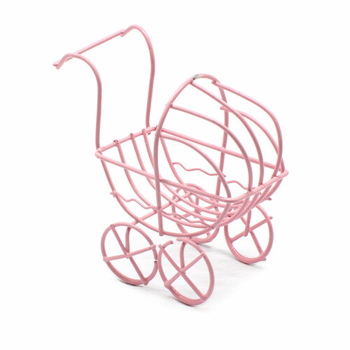 Колясочка Y-8492 ажурная8х4х9 металл розовая 245₽