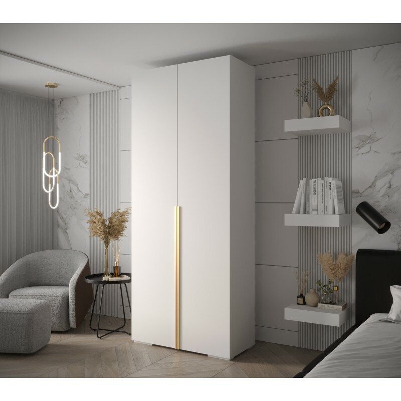 Распашной двухсекционный шкаф Мори - 3 Белый Снег 8685 BS NEW 100*60*260 см Дом мебели для вас