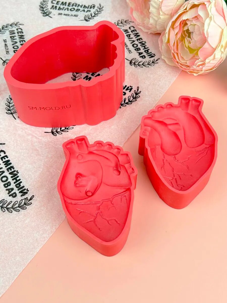 Форма для изготовления бомбочек для ванны "Сердце" — фото 1