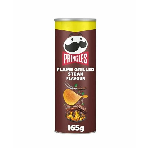 фото Картофельные чипсы pringles flame grilled steak стейк на гриле 165г