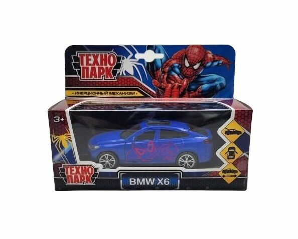 Машина металлическая, BMW x6 спайдермен, 12 см, цвет синий, 3+