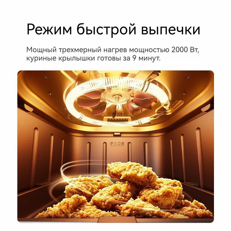 Аэрогрили Xiaomi Аэрогриль Xiaomi Mijia P1 MAF16, 6.5л, мощность 2000Вт, белый