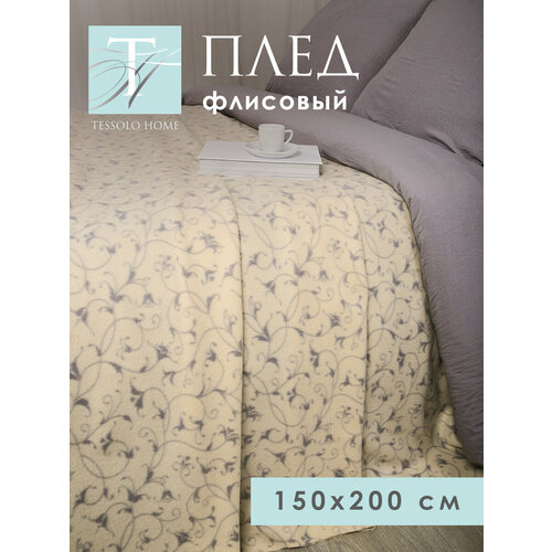 фото Плед la notta виньетки 1.5-спальное, бежевый
