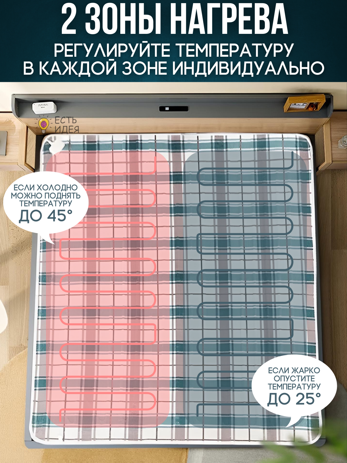 Изображение Электрическое одеяло электропростынь двуспальная с подогревом 150*180 см