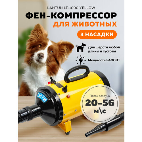 Фен компрессор для животных Lantun LT-1090 Yellow