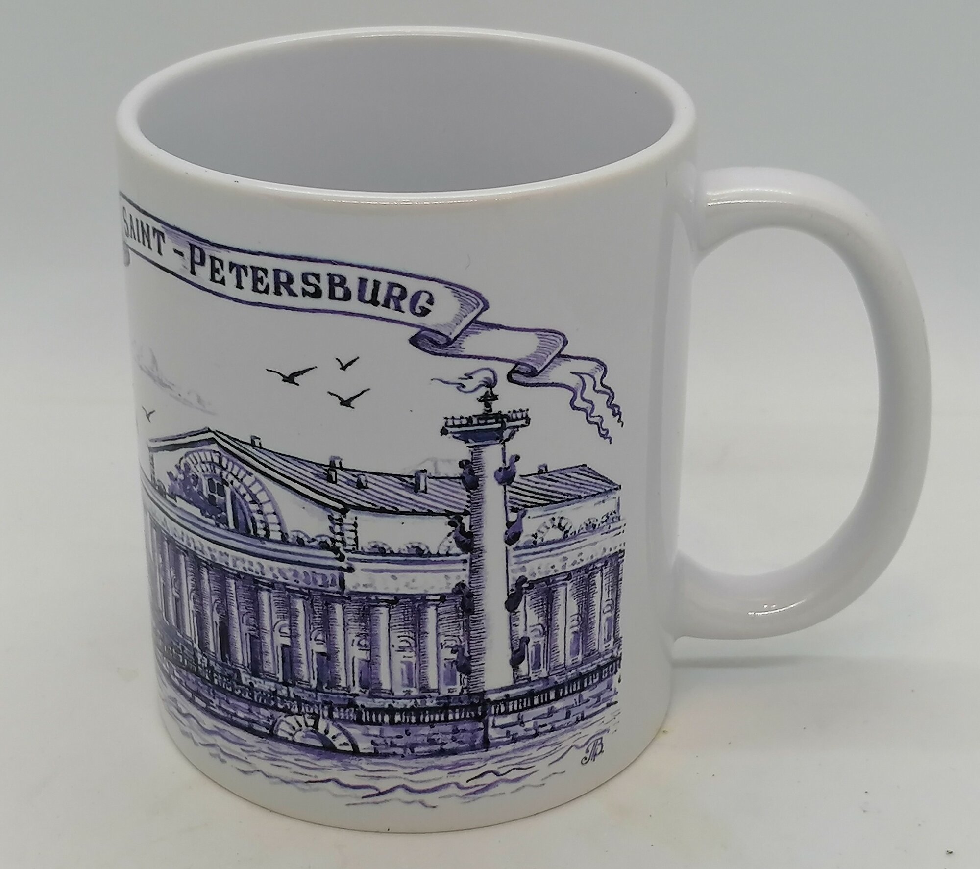 Кружка гжель " Панорама Стрелки Васильевского острова " — фото 1