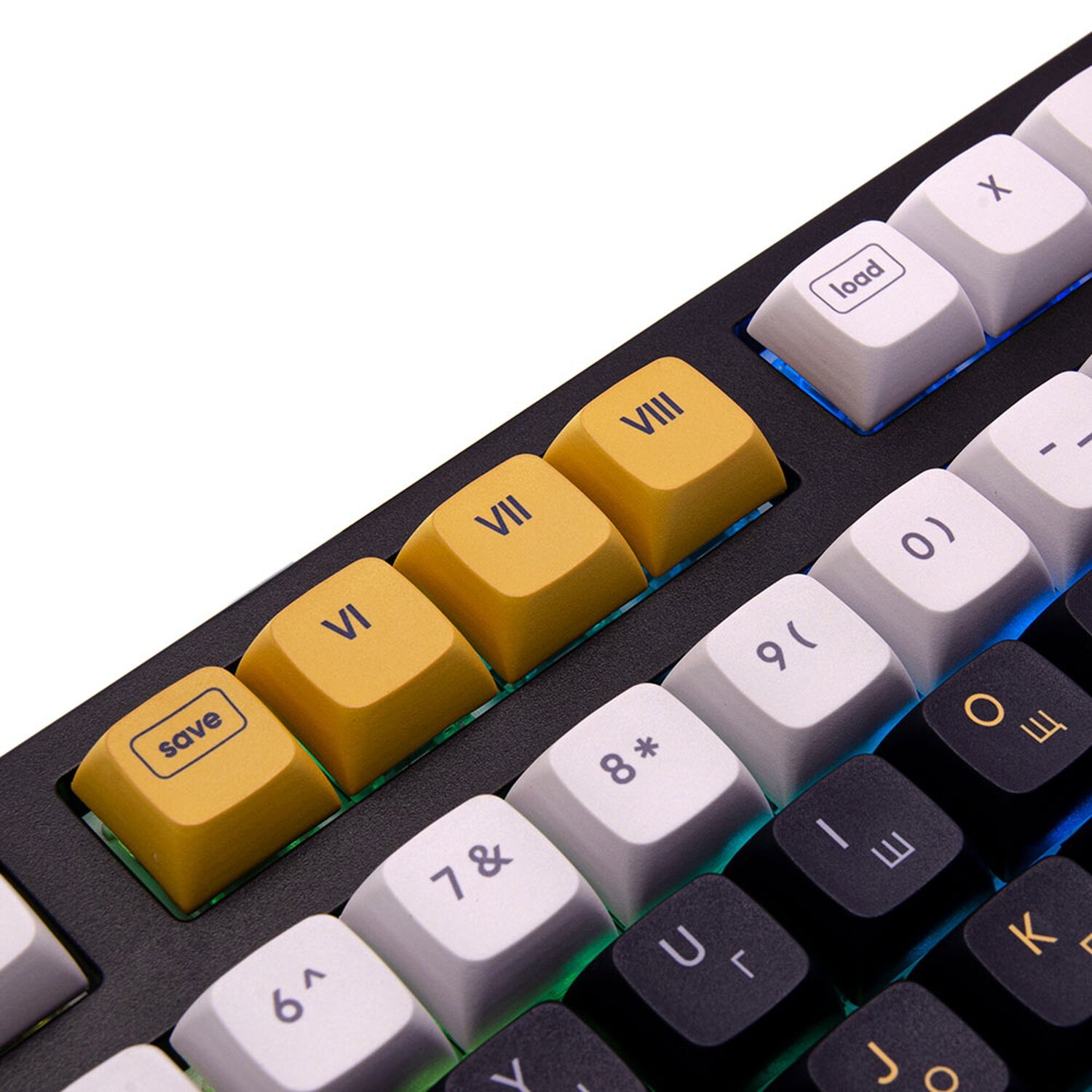 Клавиатура Dark Project KD87A LTD Gateron Mechanical Cap Teal Русская раскладка черный, белый, желтый, синий — фото 1
