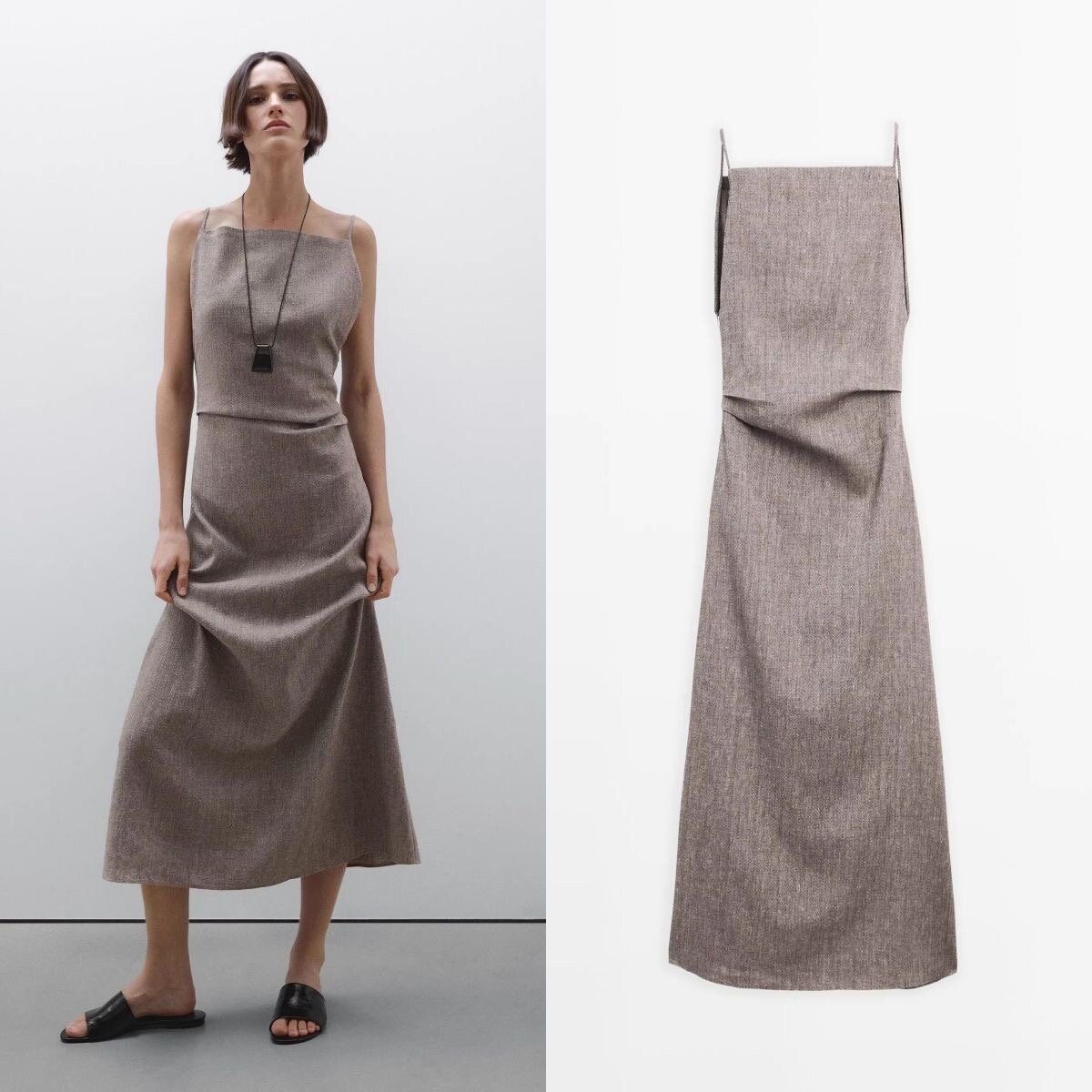 Платье Massimo Dutti, размер 40-46, серый