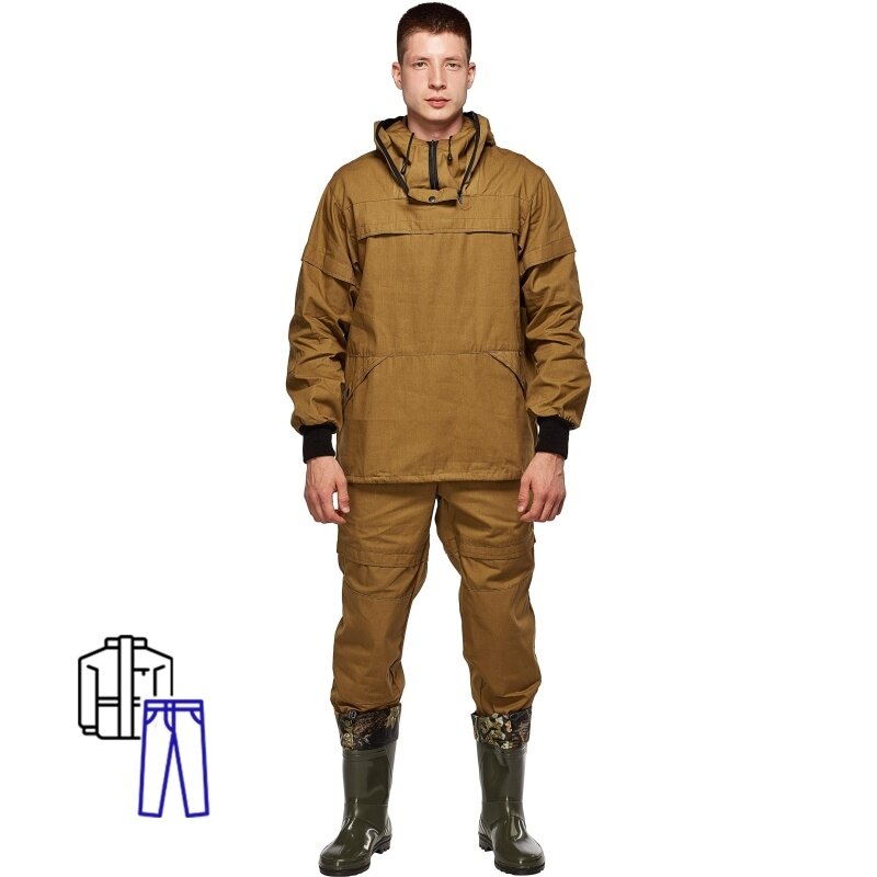 Костюм рабочий КНР летний противоэнцефалитный КБР, ткань Палатка хаки, размер 56-58, рост 182-188 см (КБР противоэнцефалит, Тк Палатка хаки ле)