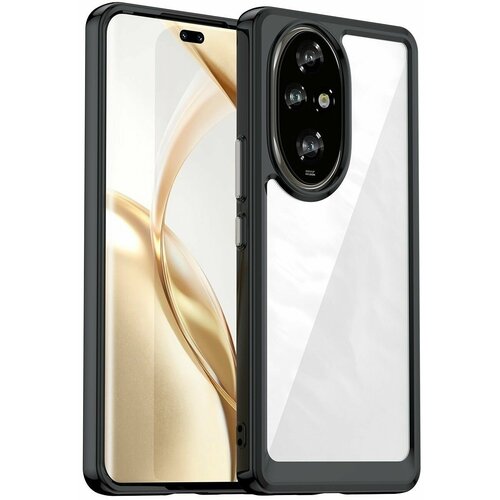 фото Чехол на honor 200 pro пластиковый с силиконовой окантовкой чёрный new case