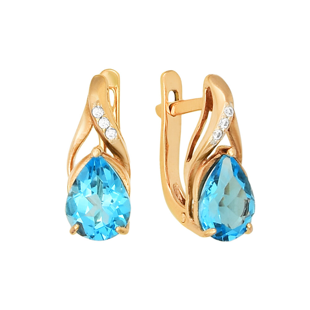 Серьги GUDDA, комбинированное золото, 375 проба