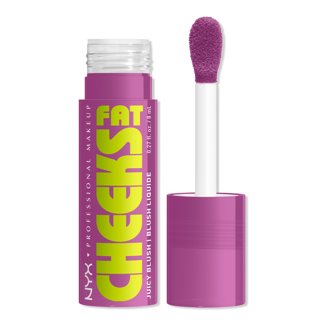 NYX Professional Makeup Fat Cheeks Dewy Liquid Blush – жидкие румяна с влажным сияющим эффектом для ярких и увлажнённых щёк - Blueberry Burst