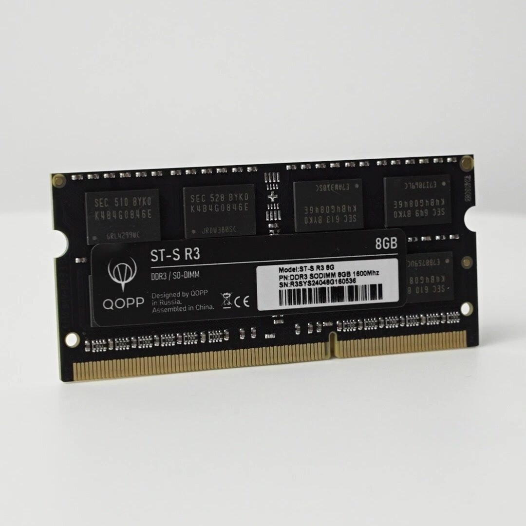Оперативная память QOPP, DDR3, SODIMM, 8GB, 1600 MHz, для ноутбуков — фото 1