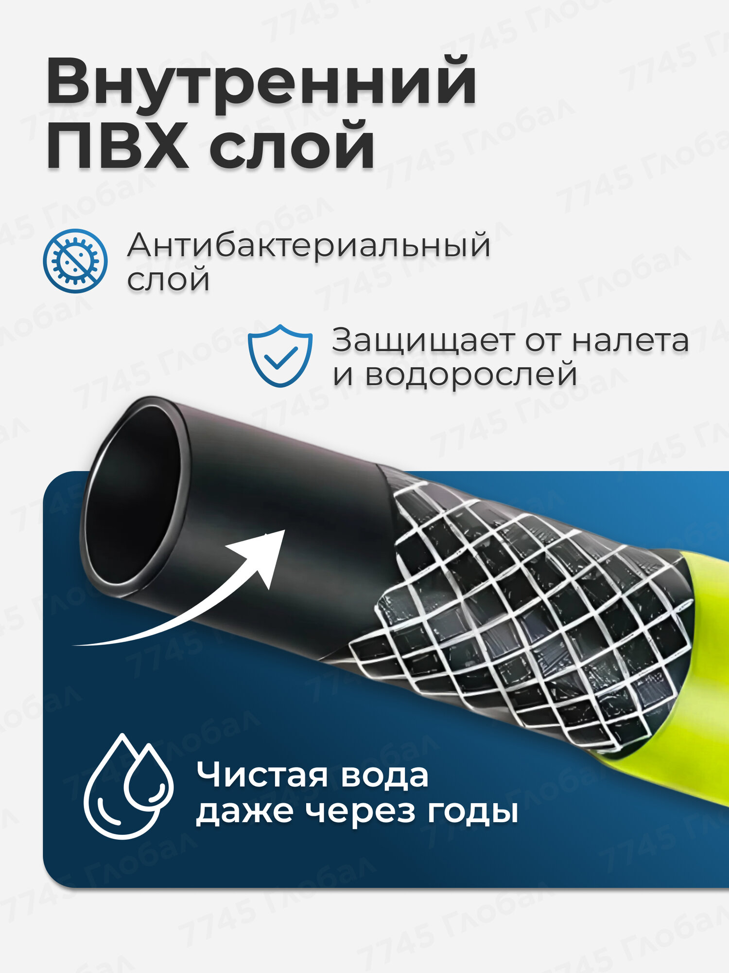 Шланг Волат 54034-50, для полива, 50 метров, 3/4", армированный, ПВХ — фото 1