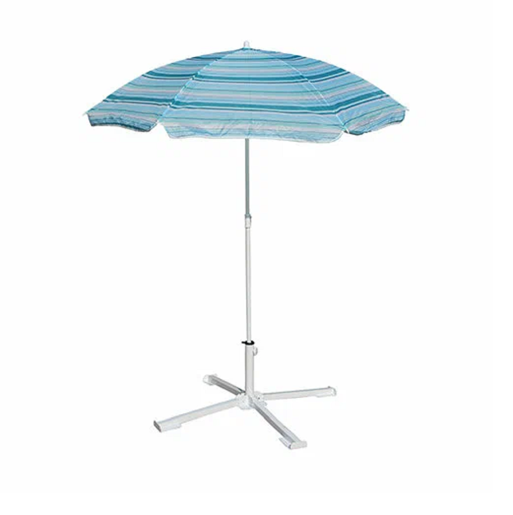 Зонт пляжный Reka Bu-028, купол 140 см, 6 спиц, полиэстер, голубой