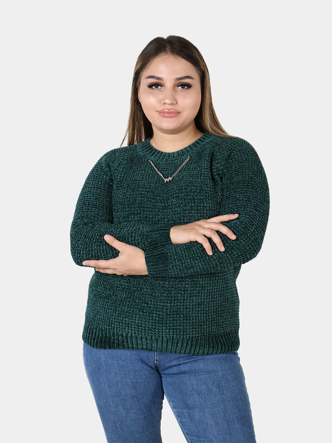 Джемпер , размер One Size, темно-зеленый — фото 1