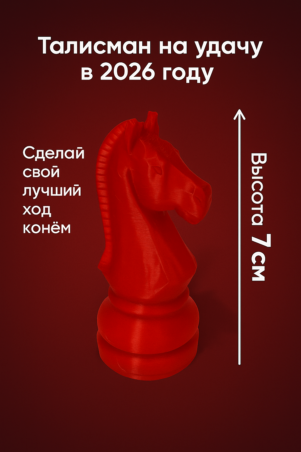 Конь шахматная фигура красный конь украшение интерьера подарок на Новый год