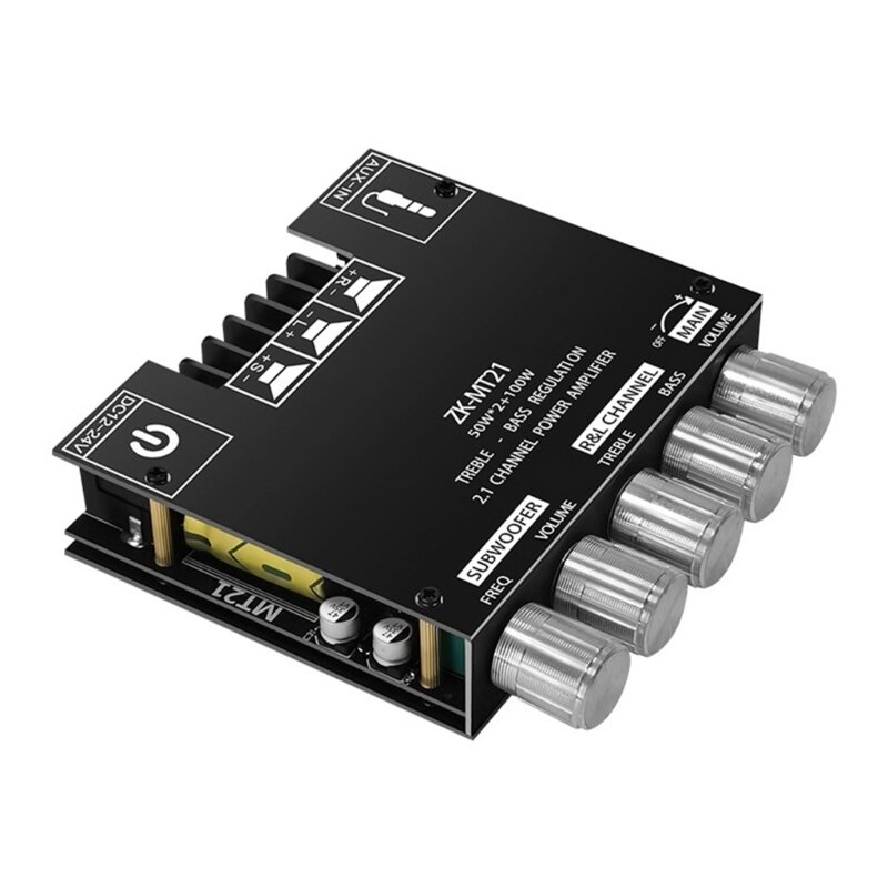 DIY ZK-MT21 Цифровой Усилитель 2.1 50Вт x 2 + 100Вт для Пассивных Акустических Систем