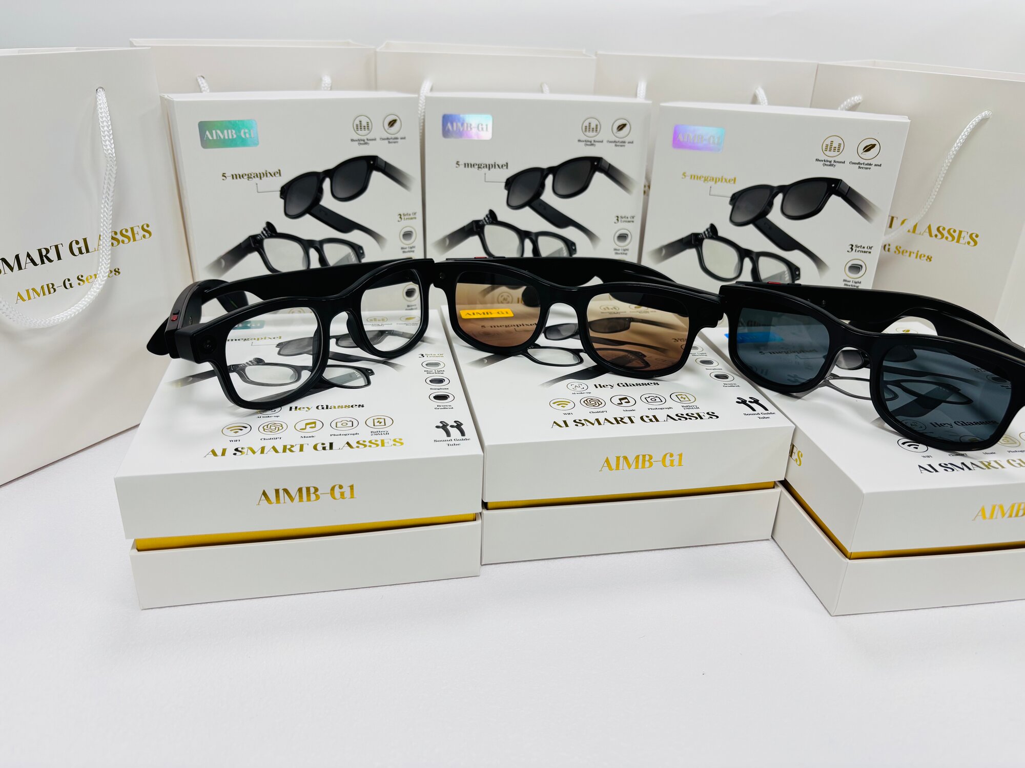 AI SMART GLASSES AIMB-G1 — Умные очки с камерой и наушниками