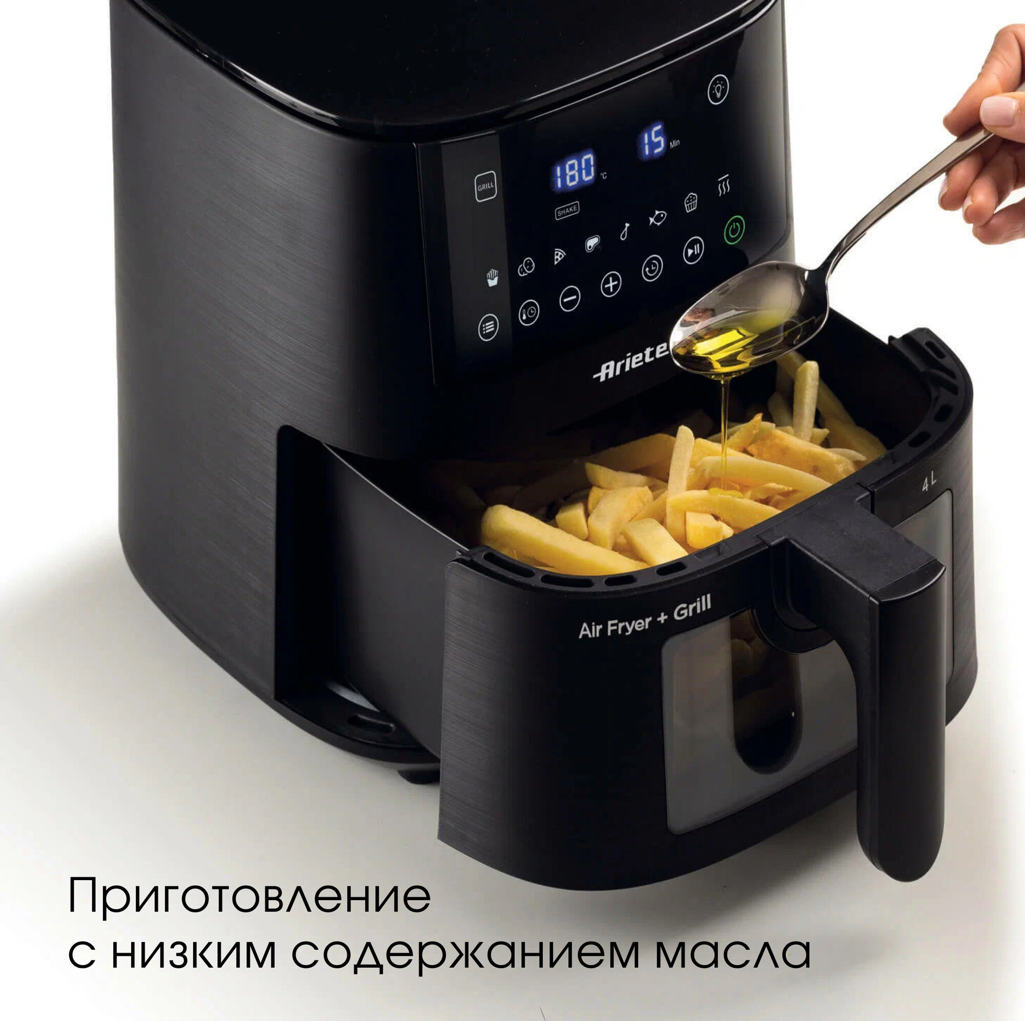 Аэрогриль Ariete Fryer, черный, 1400 Вт, 4 л, 9 программ (00C463300AR0) — фото 1