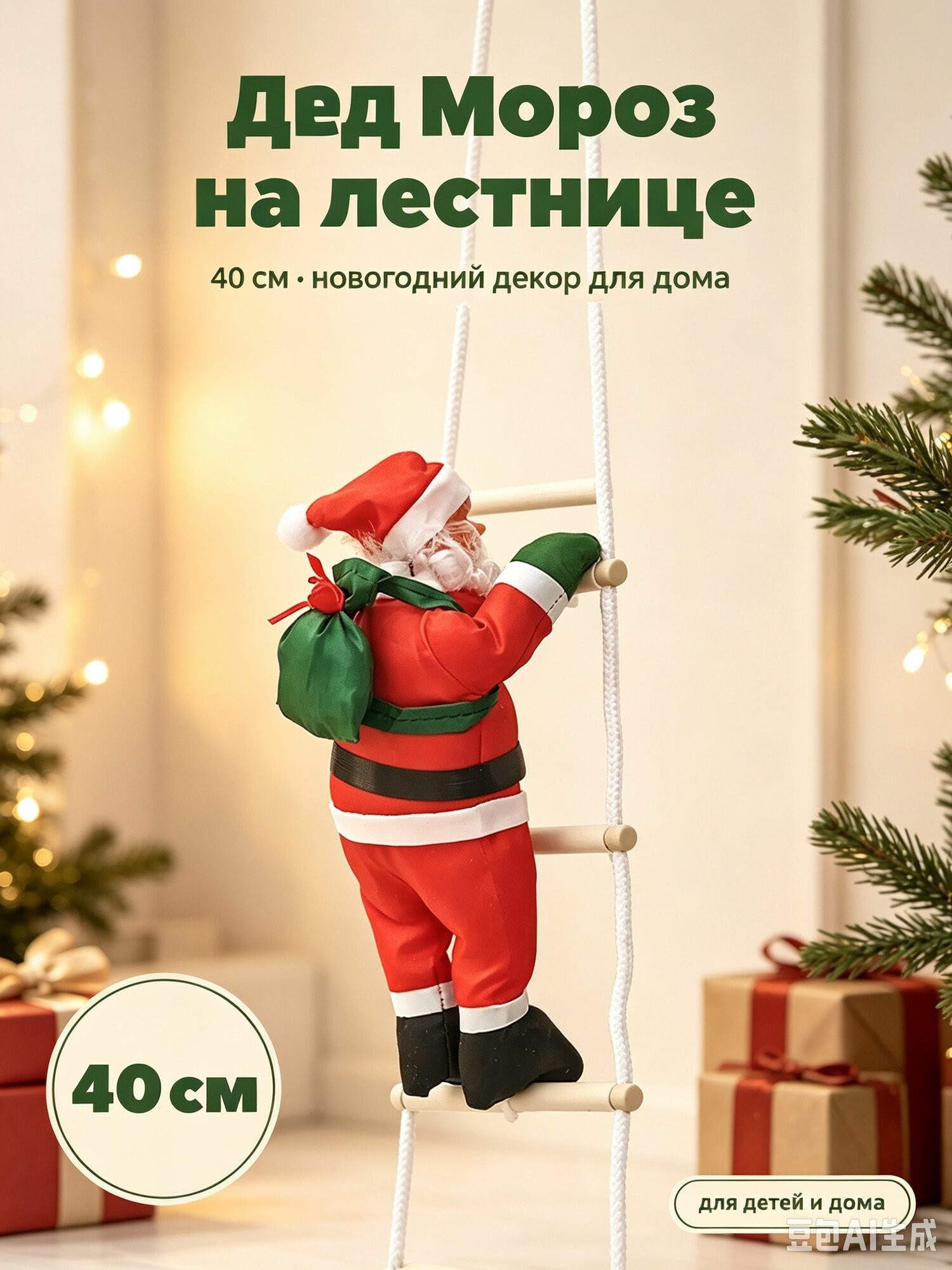 Украшение на праздник новогоднее 1 шт красный