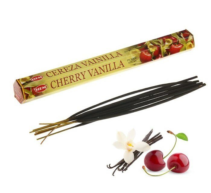 Hem Incense Sticks CHERRY VANILLA (Благовония вишня ваниль, Хем), уп. 20 палочек.