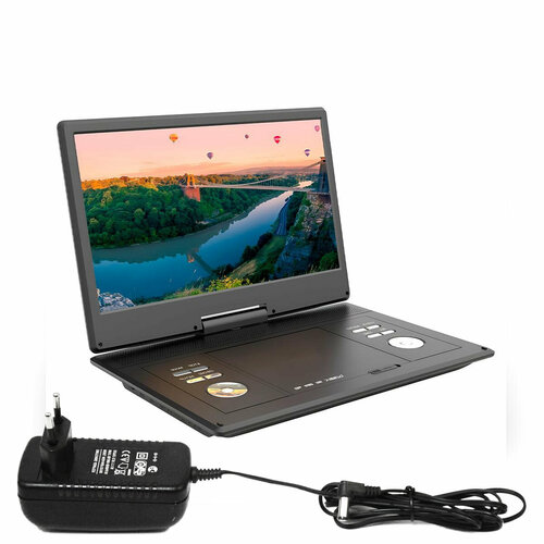 Портативное DVD с экраном DVB-T2 15 дюймов Эплютус EP-1404T (USB) (F82558OP), мобильный DVD с экраном. Экран: 15" (37,5 см), цветной, TFT-LCD.