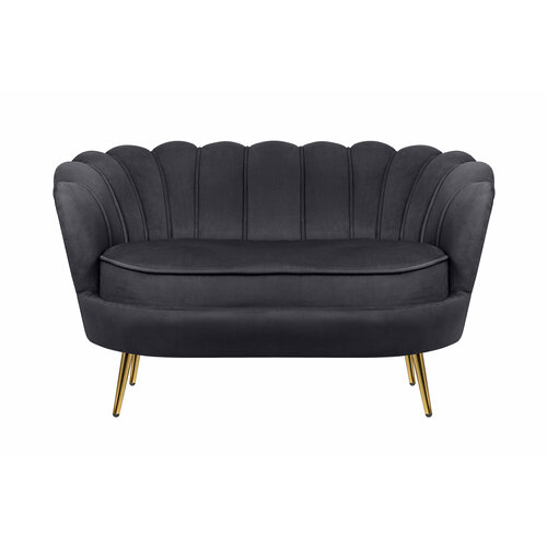 фото Прямой дизайнерский диван ракушка, pearl double black, черный mak interior