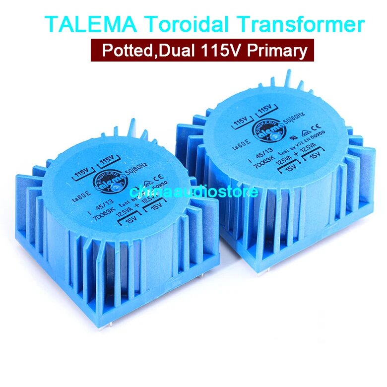 Тороидальный трансформатор Talema 25 ВА для аудиоусилителя, 15Vx2