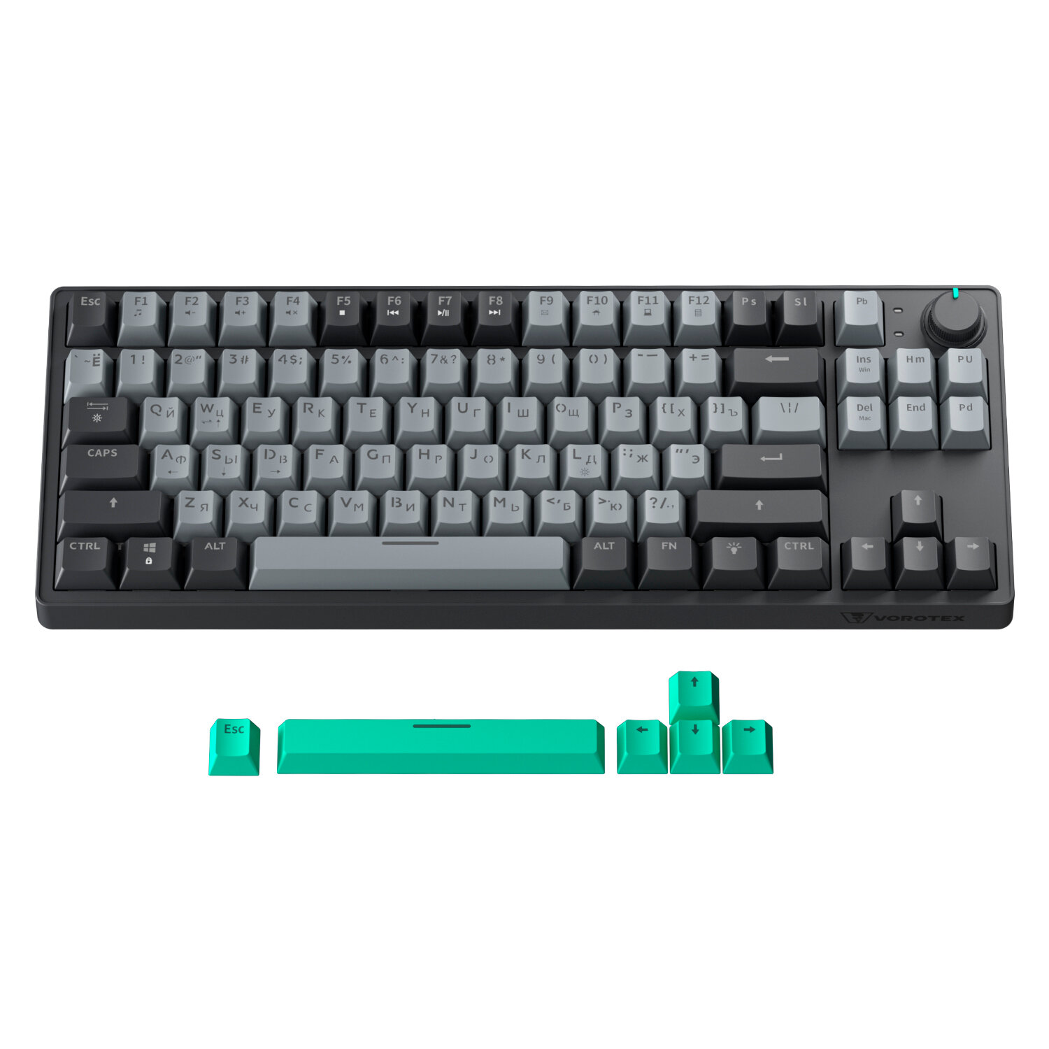 Клавиатура игровая проводная VOROTEX K870 Yellow Switch (Серый) — фото 1